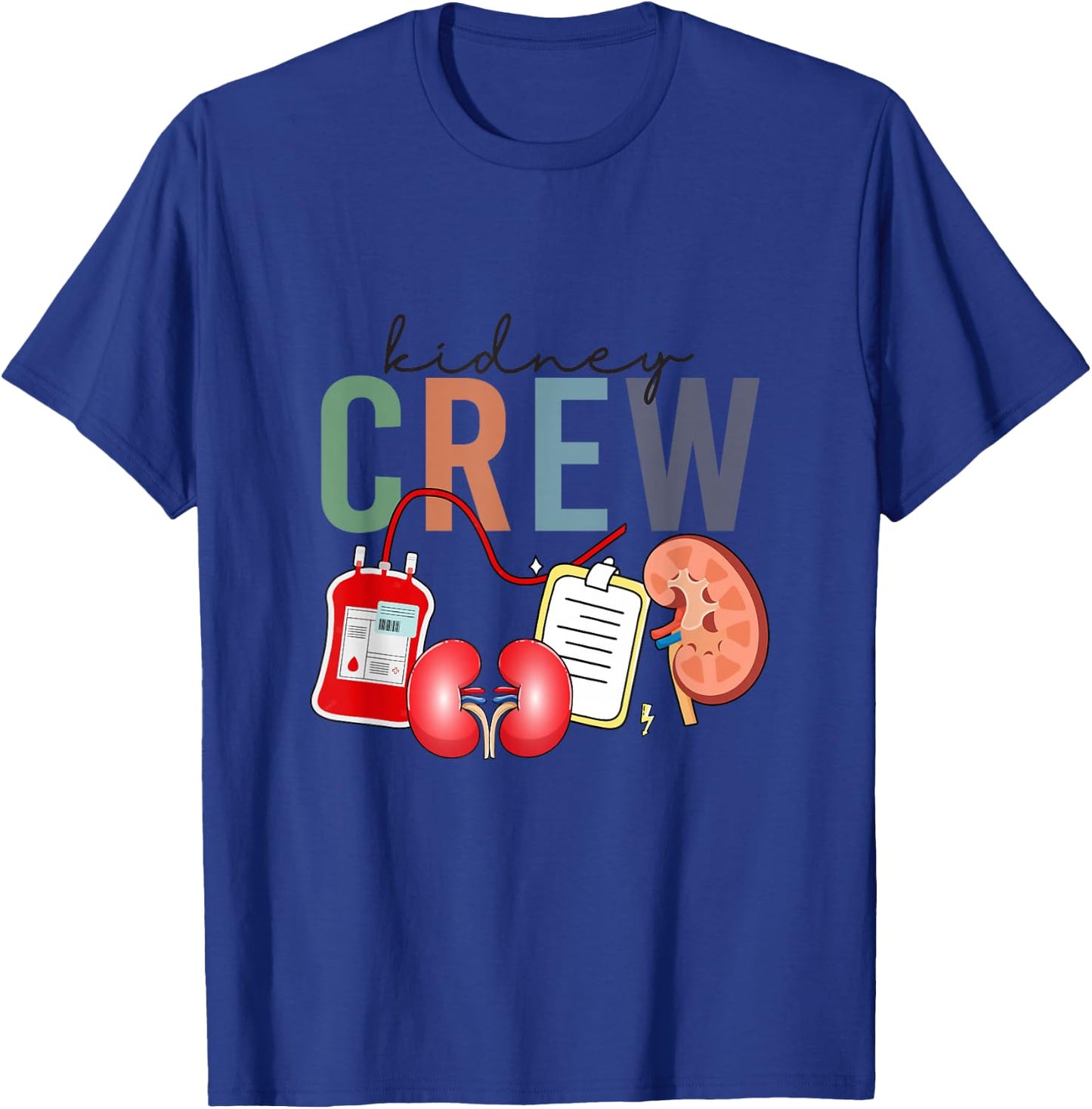 Kidney Crew Vintage Dialysis Technician Nephrology Nurse T-Shirt - T-Shirt | Royal