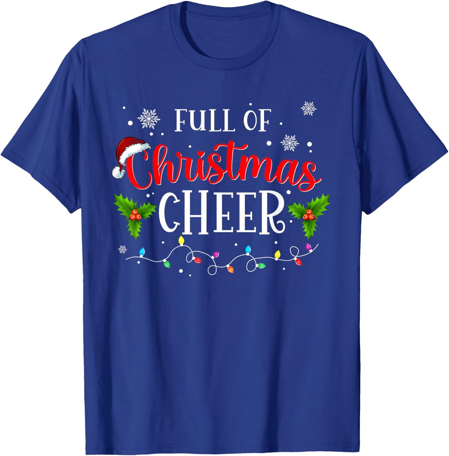 Full Of Christmas Beer And Christmas Cheer Couple Matching T-Shirt - T-Shirt | Royal