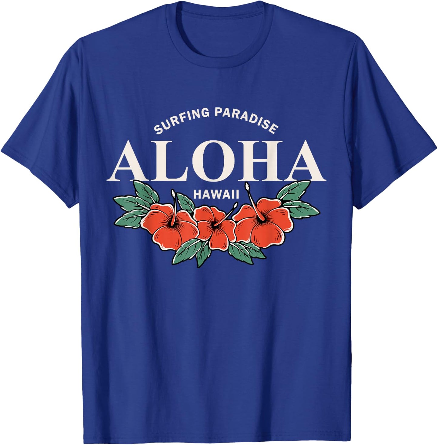 Surfing Paradise Aloha Hawaii T-Shirt - T-Shirt | Royal