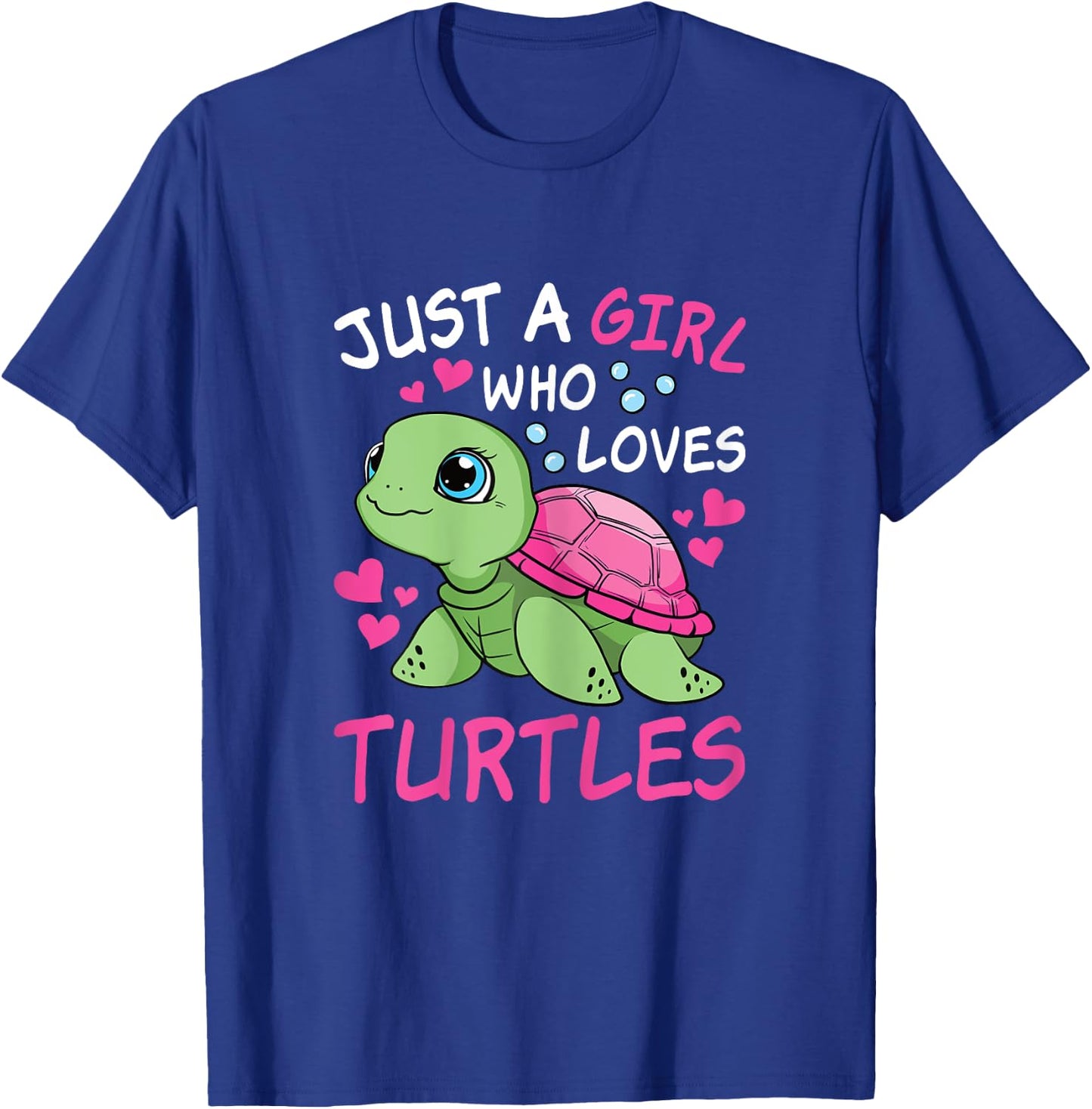 Just A Girl Who Loves Turtles Ocean Animal Sea Turtle Kids T-Shirt - T-Shirt | Royal