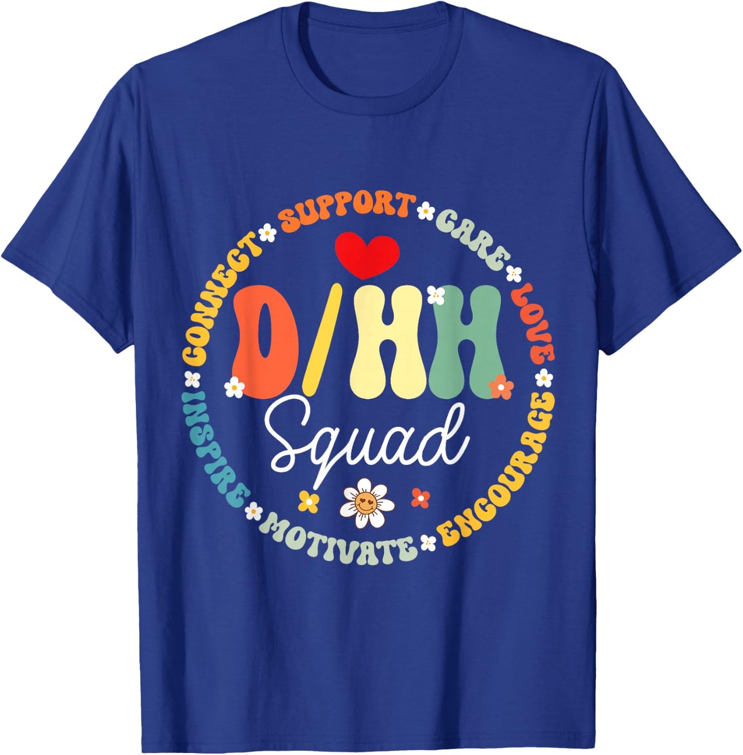D/HH Squad Teacher Teachers Groovy ASL Interpreter T-Shirt - T-Shirt | Royal