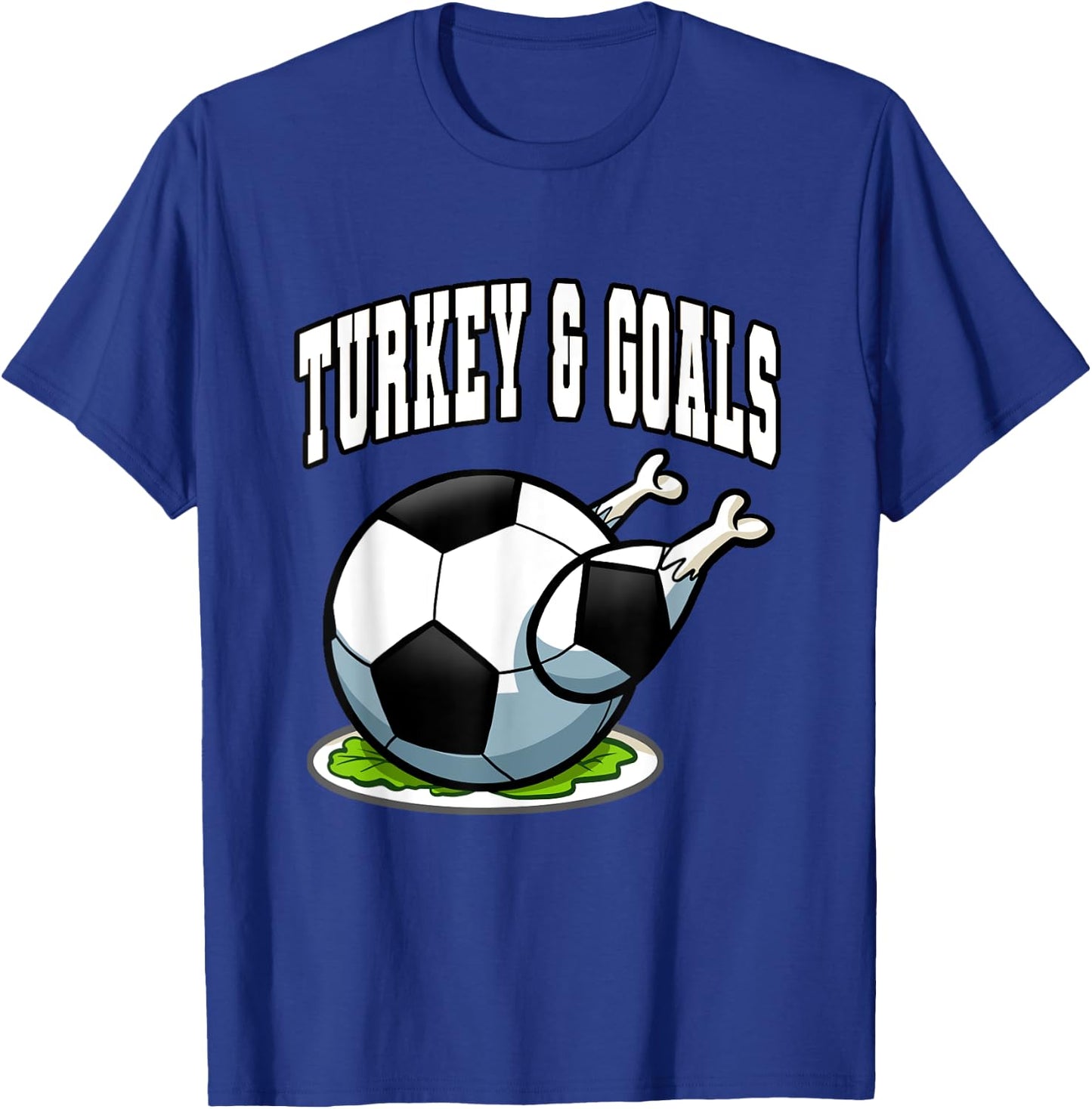 Thanksgiving Soccer Turkey Goals Men Boys T-Shirt - T-Shirt | Royal
