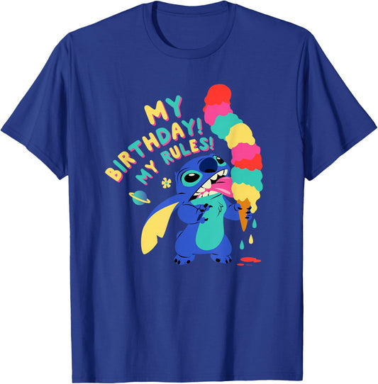 Disney Lilo & Stitch Ice Cream Cone My Birthday! My Rules! T-Shirt - T-Shirt | Royal
