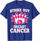 Strike Out Bowling Pink Ribbon Breast Cancer Awareness T-Shirt - T-Shirt | Royal