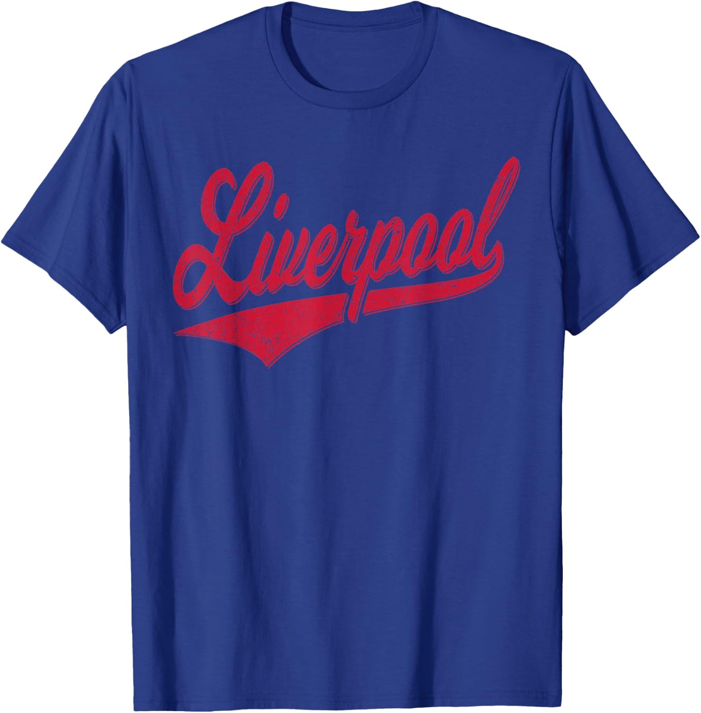 Liverpool England Varsity Script Classic Sport Style T-Shirt - T-Shirt | Royal