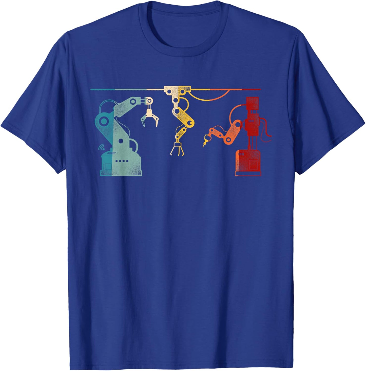Robot Robotics Engineer Retro Vintage T-Shirt - T-Shirt | Royal