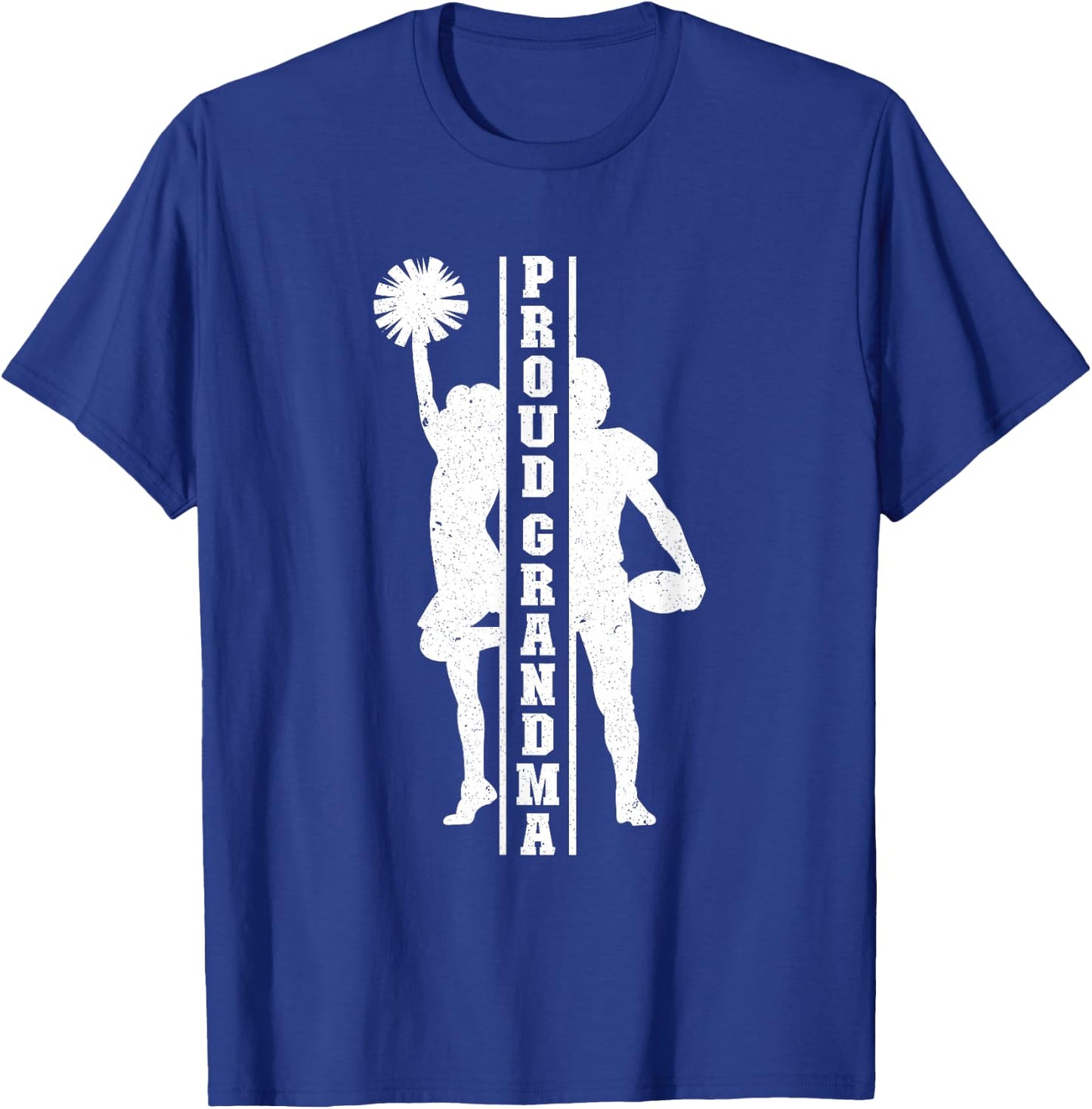 Proud Grandma Of A Football Player & Cheerleader Grandma T-Shirt - T-Shirt | Royal