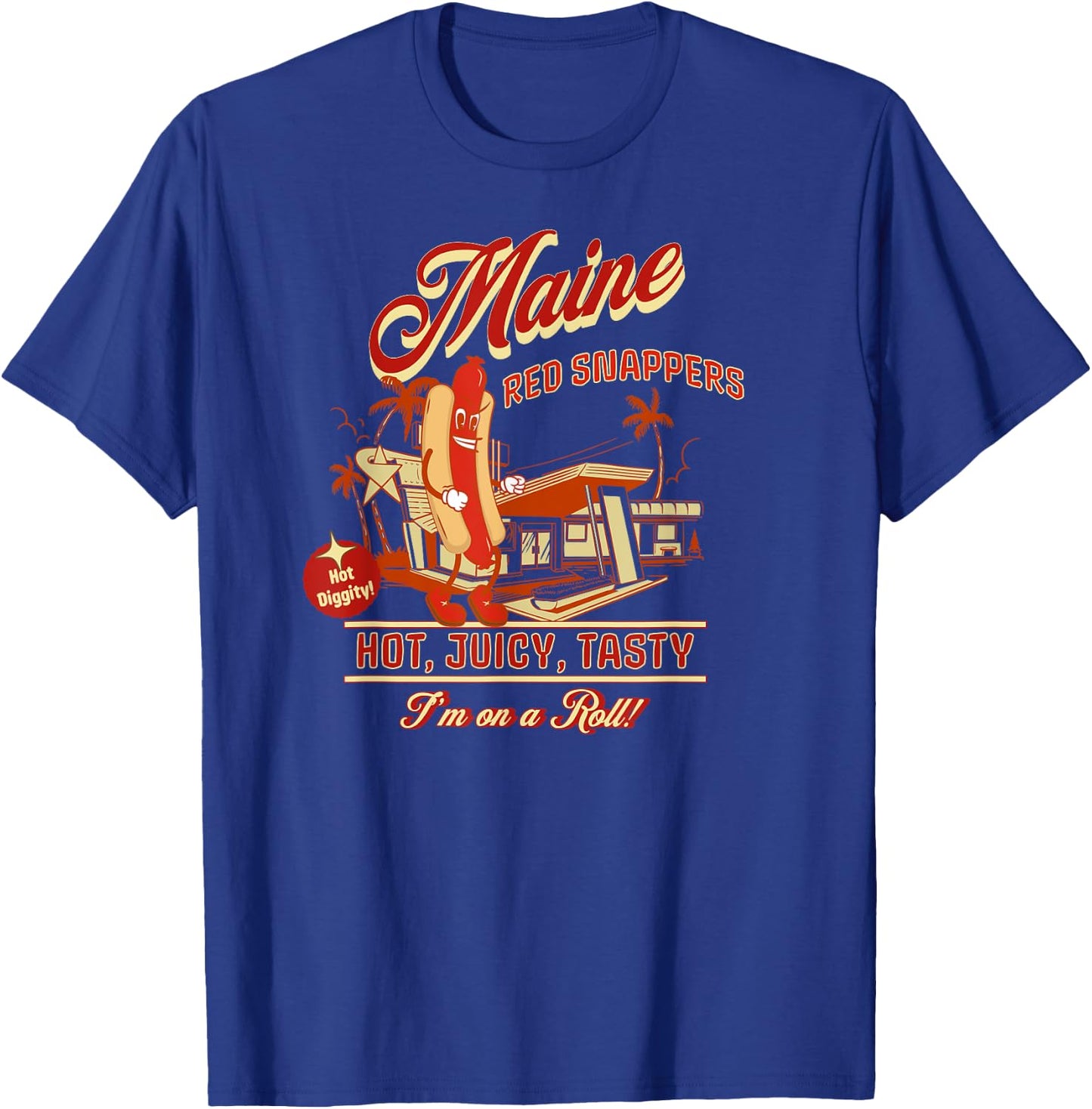 Maine Red Snappers. Best Hot Dog Ever! Women Girls Kids T-Shirt - T-Shirt | Royal