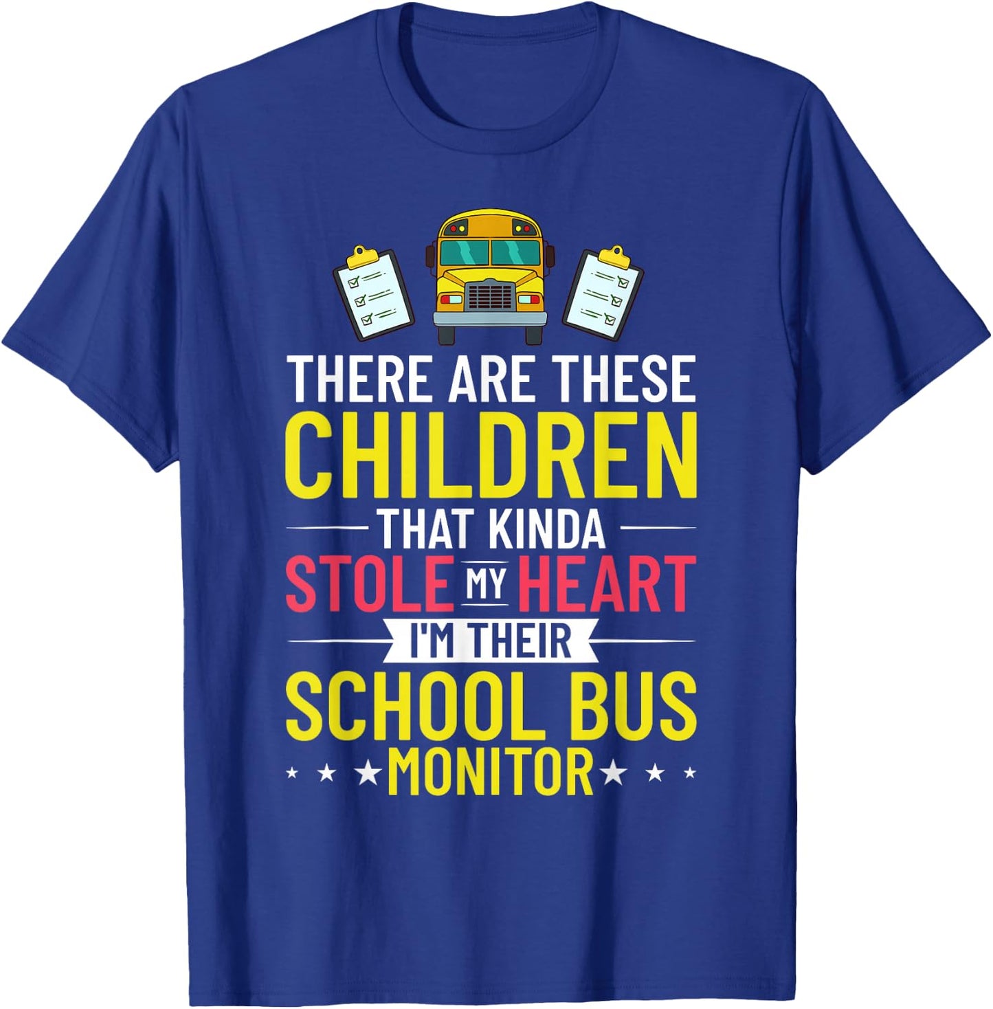 Bus Monitor School Bus Attendant Assistant Appreciation T-Shirt - T-Shirt | Royal