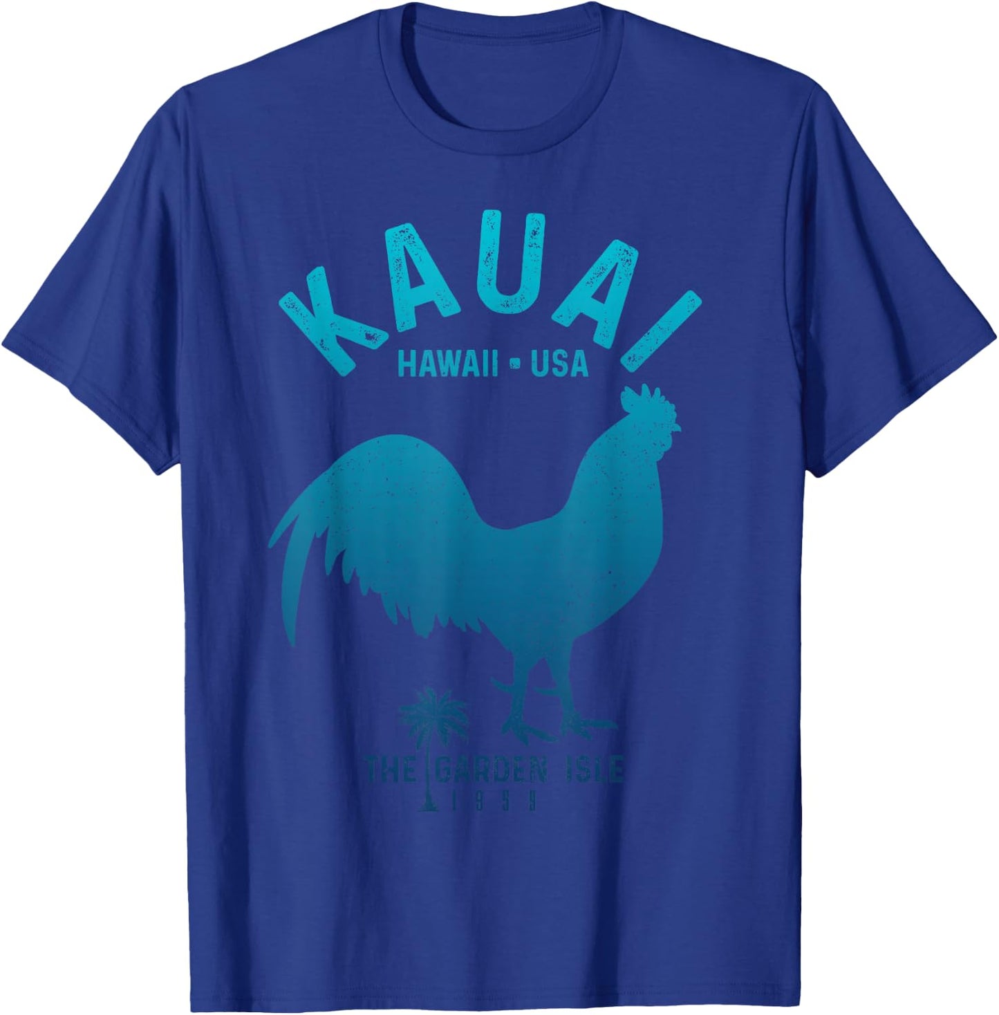 Kauai 1959 The Garden Isle Chicken Hawaii Vintage Hawaiian T-Shirt - T-Shirt | Royal
