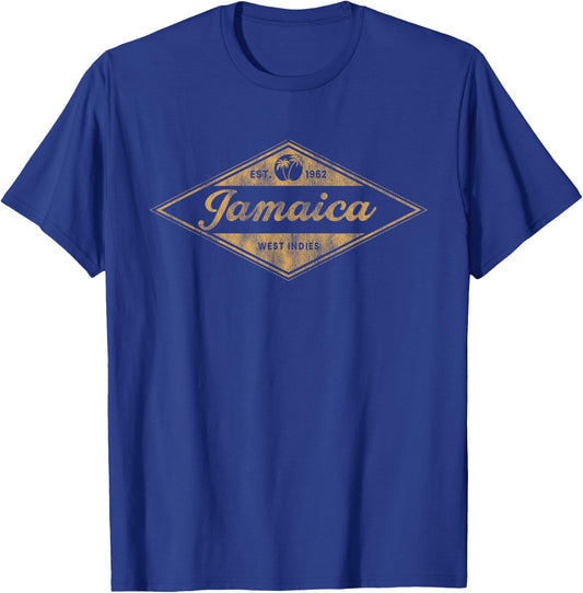 Vintage Jamaica Est 1962 Outfit Jamaica Retro Throwback T-Shirt - T-Shirt | Royal