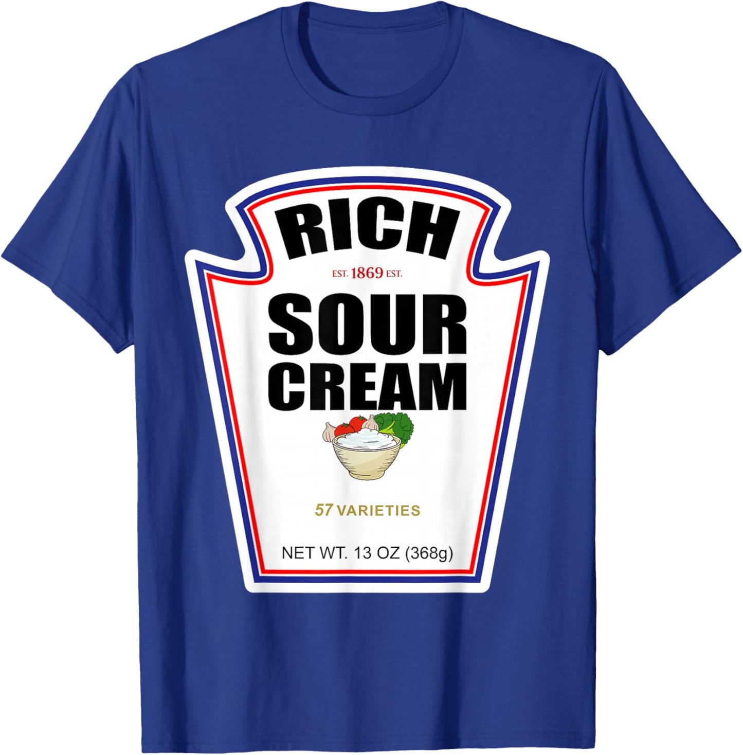Halloween Matching Costume Rich Sour Cream Bottle Label T-Shirt - T-Shirt | Royal