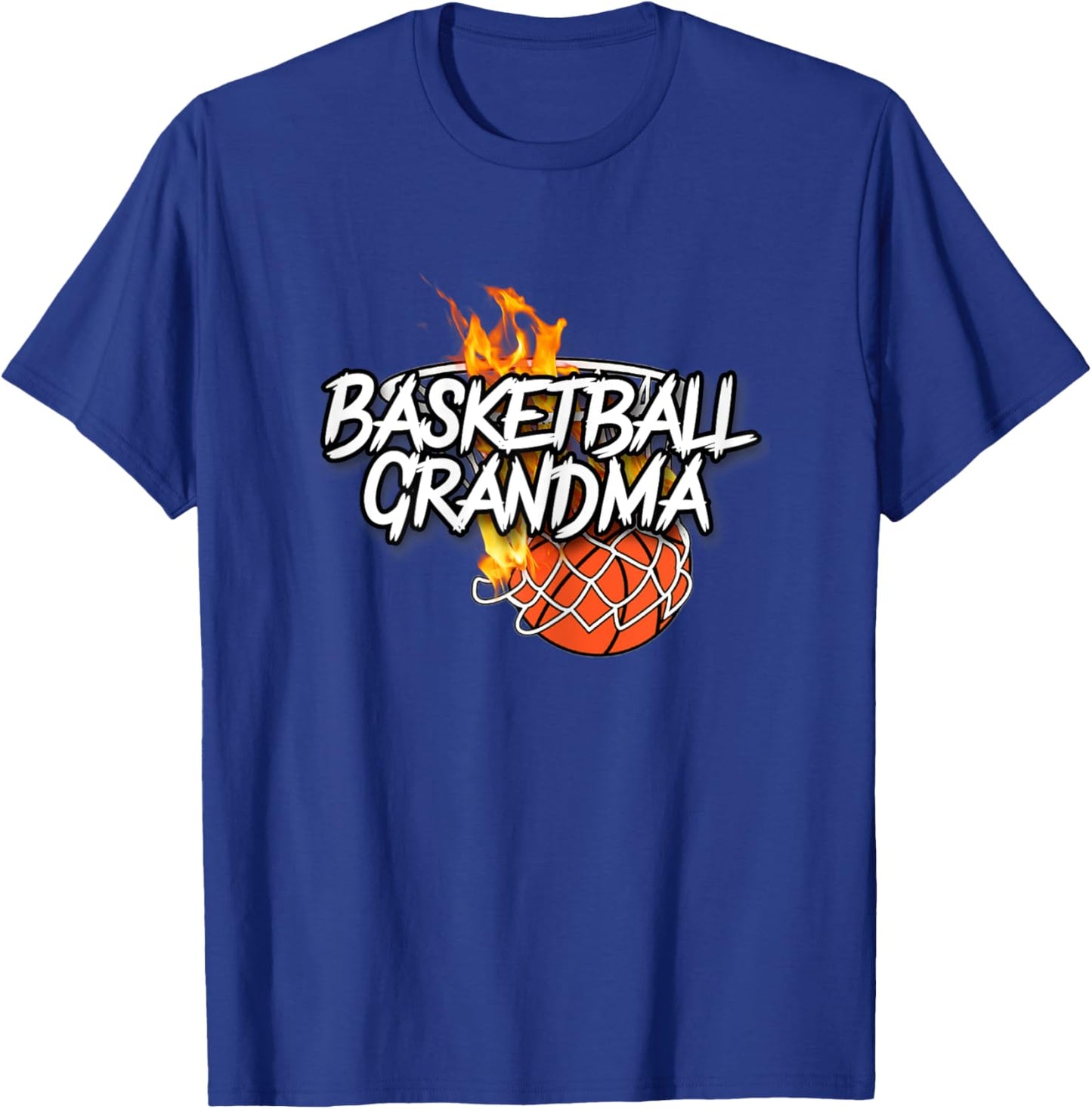 Basketball Grandma - Basketball Clothing - Fire Basketball T-Shirt - T-Shirt | Royal