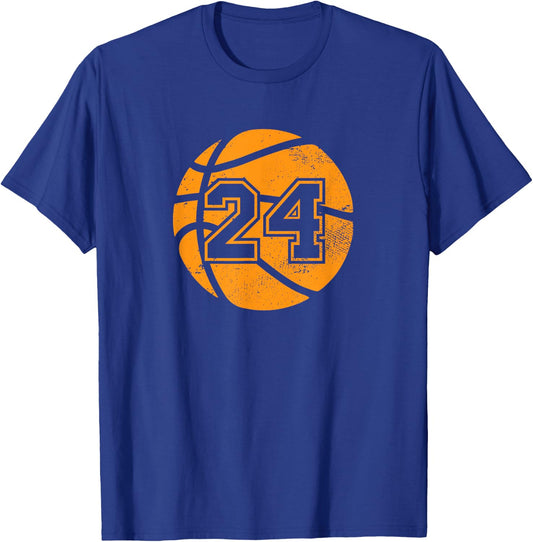 Basketball Player #24 Basketball Mom Dad Jersey Number 24 T-Shirt - T-Shirt | Royal