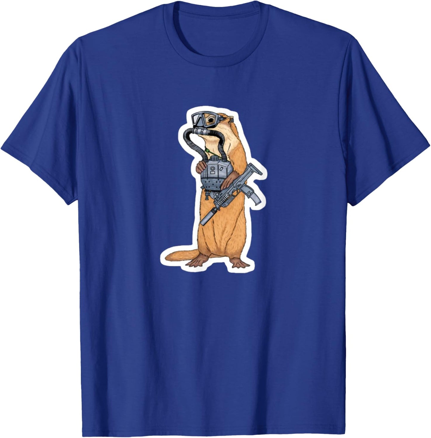 Cute Tactical Operator Military Otter Veteran T-Shirt - T-Shirt | Royal
