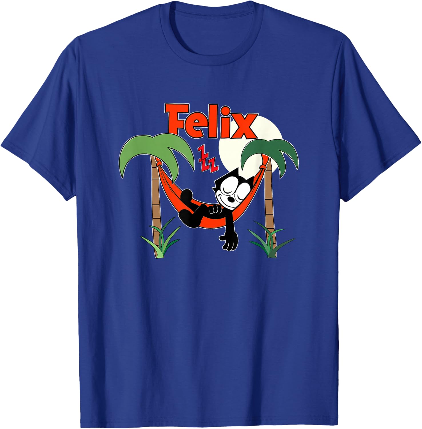 Felix Cat Naps in Hammock Vintage Cartoon Retro T-Shirt - T-Shirt | Royal