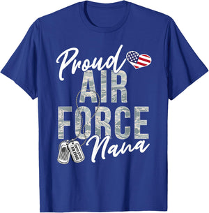 Proud Air Force Nana US Air Force Graduation Nana T-Shirt - T-Shirt | Royal