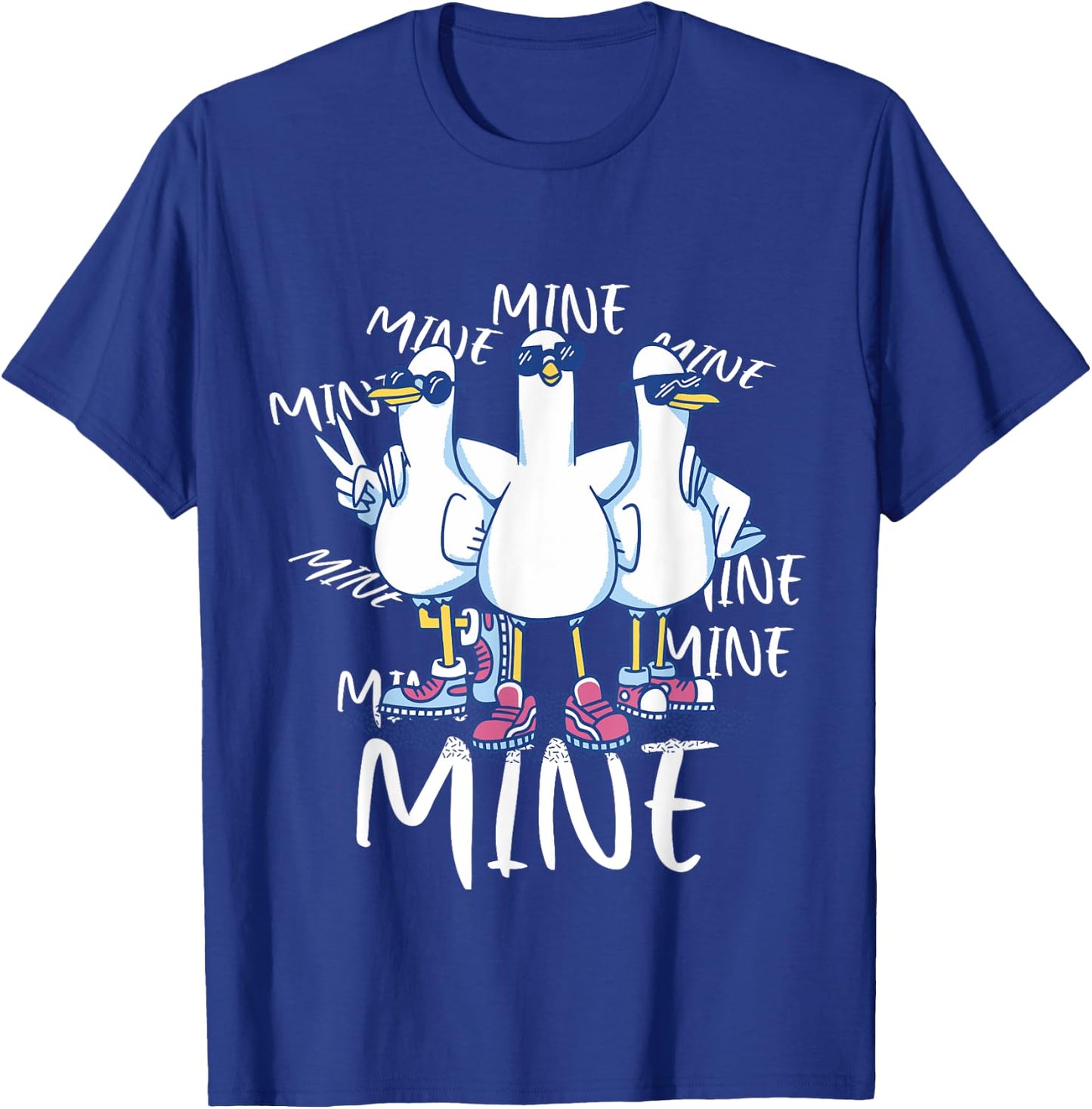 Funny Seagull Saying Mine Funny Pigeon Retro Ocean life T-Shirt - T-Shirt | Royal