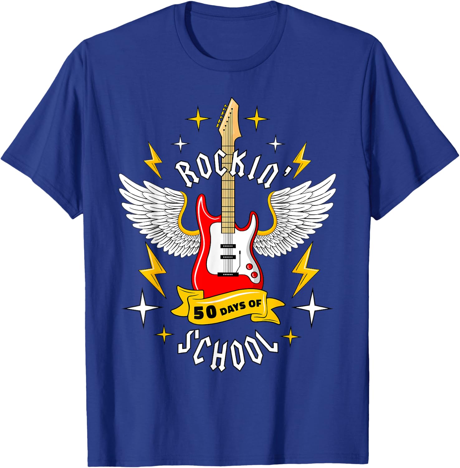 Rockin 50 Days of School 50th Day of School Teacher Student Men Women Girls Kids T-Shirt - T-Shirt | Royal