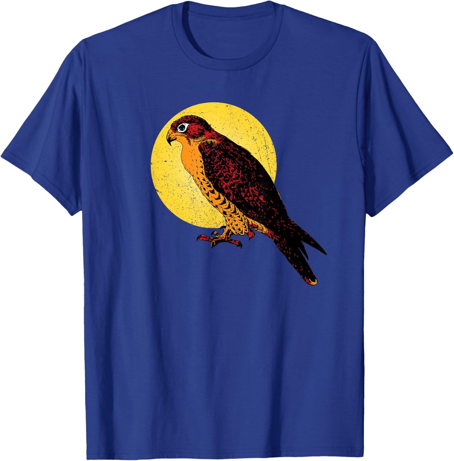 Happy Halloween Orange Falcon Hawk Yellow Moon Light Graphic T-Shirt - T-Shirt | Royal