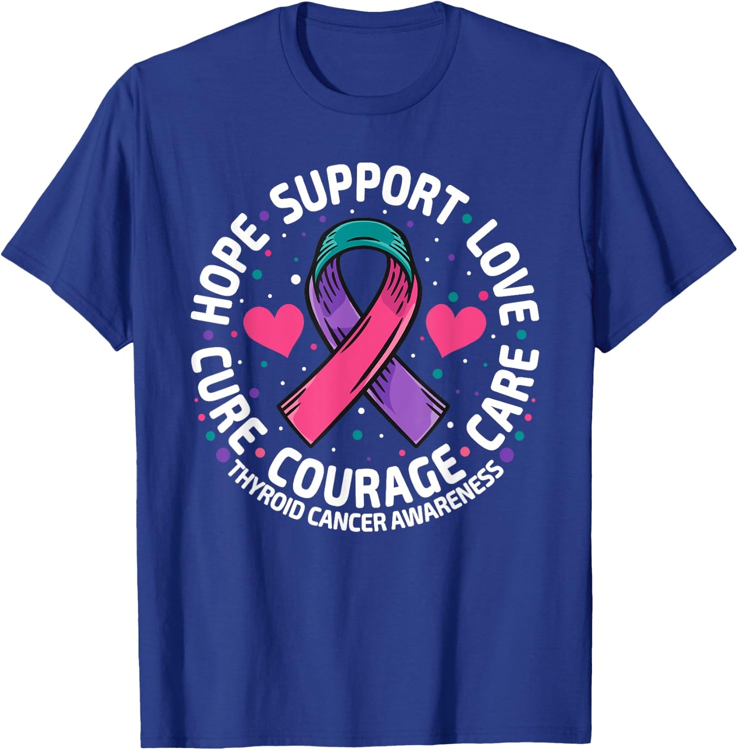 Thyroid Cancer Support Family Thyroid Cancer Awareness T-Shirt - T-Shirt | Royal