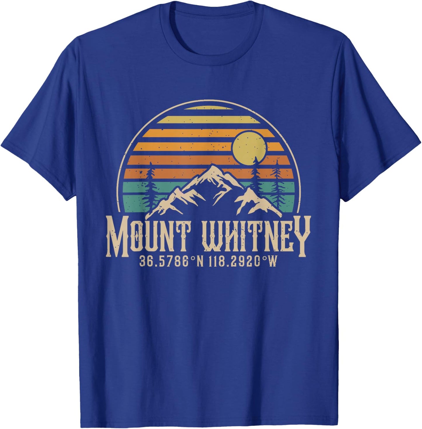 Mountain Mt. Whitney California Hiking Camping Mount Whitney T-Shirt - T-Shirt | Royal