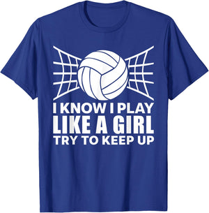 Cool Volleyball Girls Ladies Setter Libero Coach T-Shirt - T-Shirt | Royal