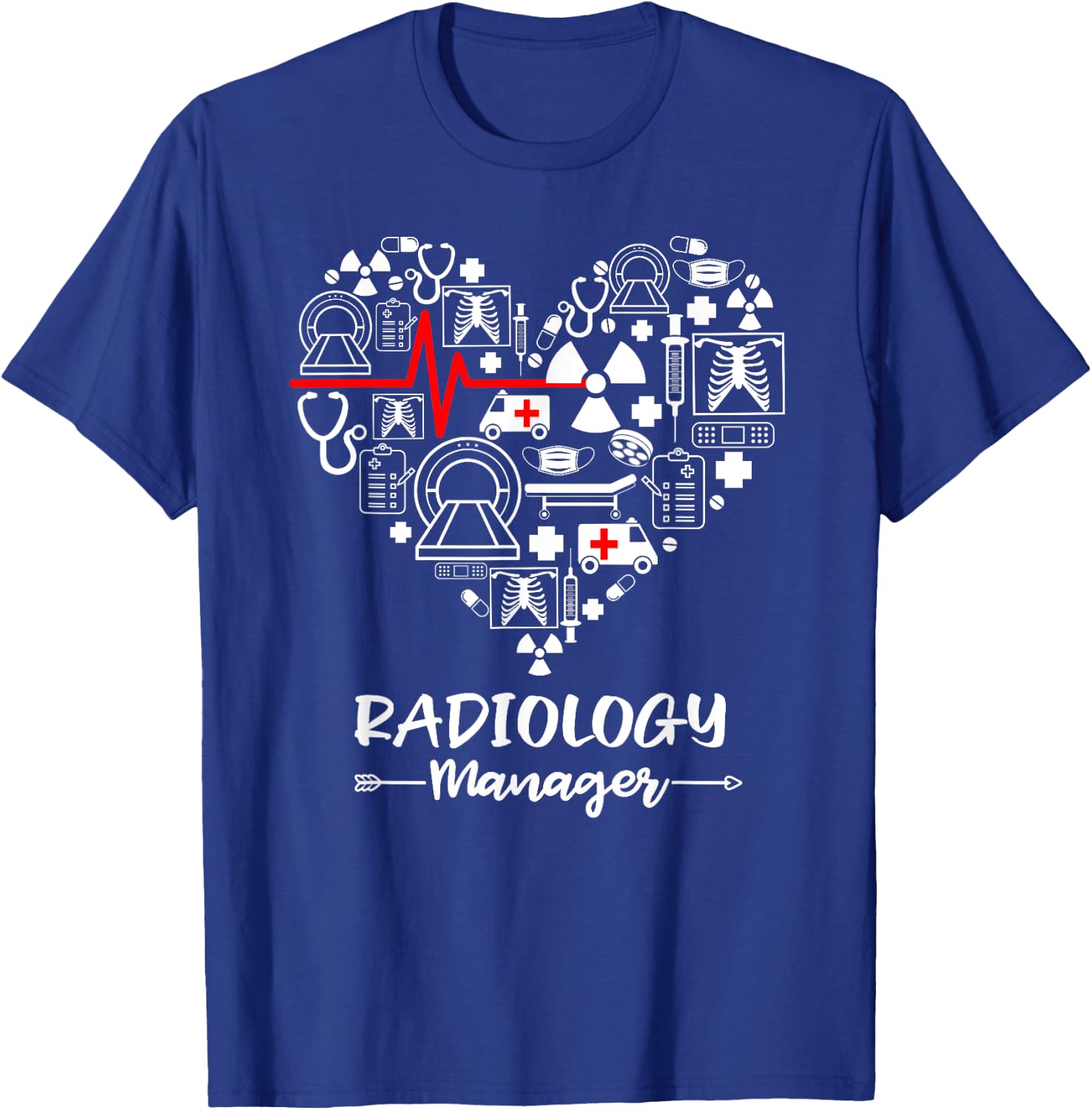 Radiology Manager Heart Funny Radiologist T-Shirt - T-Shirt | Royal