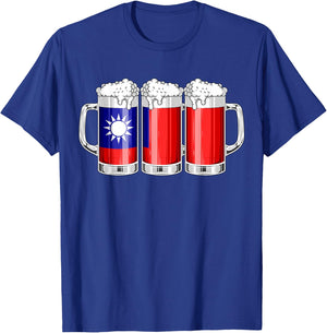 Beer Taiwanese Shirt - Beer Taiwan Flag Patriotic Women Men T-Shirt - T-Shirt | Royal