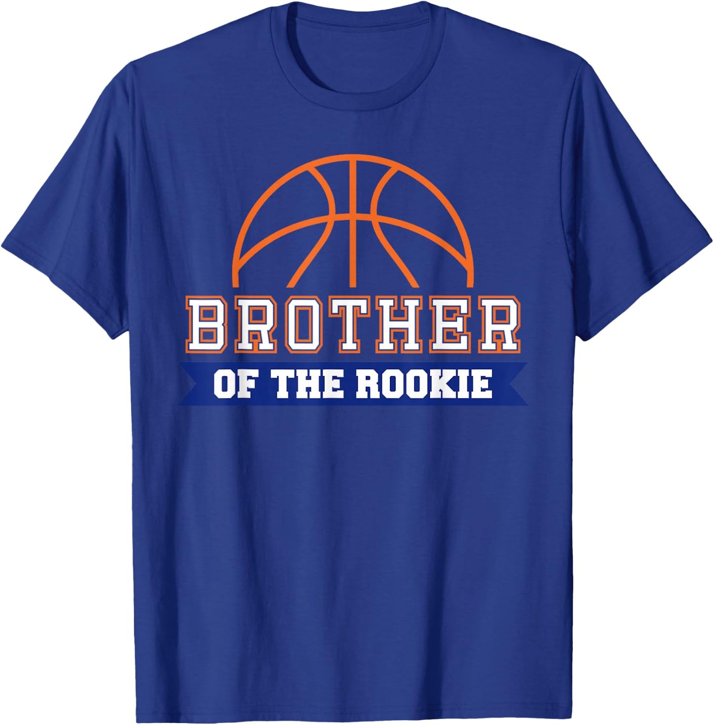 Brother of Rookie 1st Birthday Basketball Theme Matching T-Shirt - T-Shirt | Royal