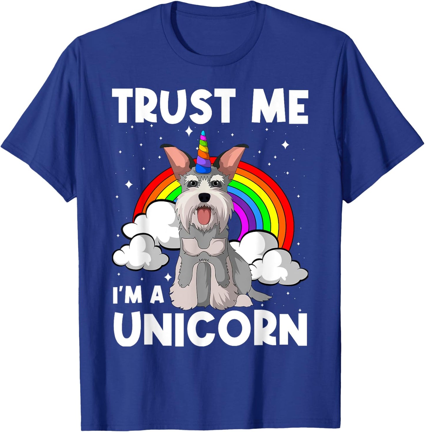 Schnauzer Unicorn Wire-Haired Pinscher Whiskered Snout Dog Men Women Girls Kids T-Shirt - T-Shirt | Royal