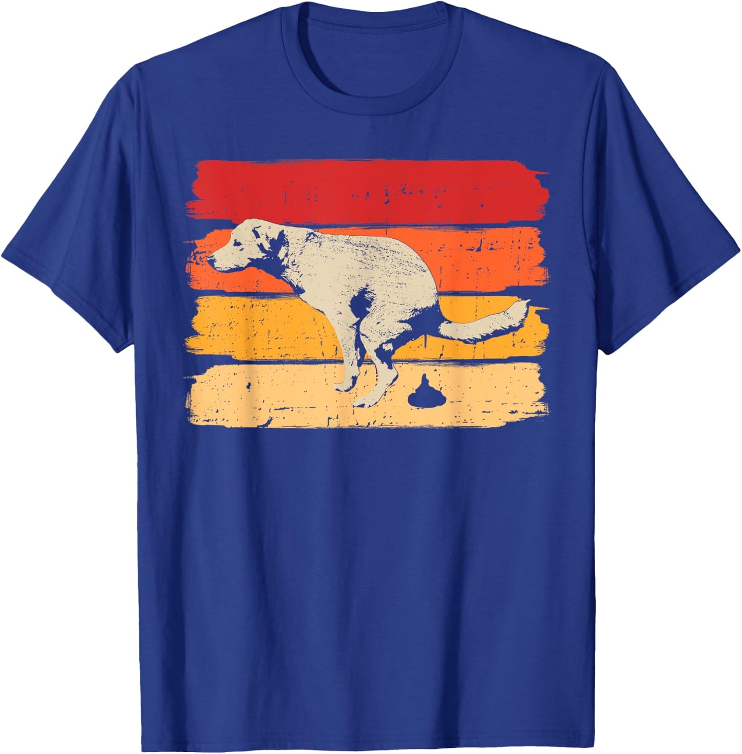 Retro Dog Pooping Pet Walking for Canine Owner Women T-Shirt - T-Shirt | Royal