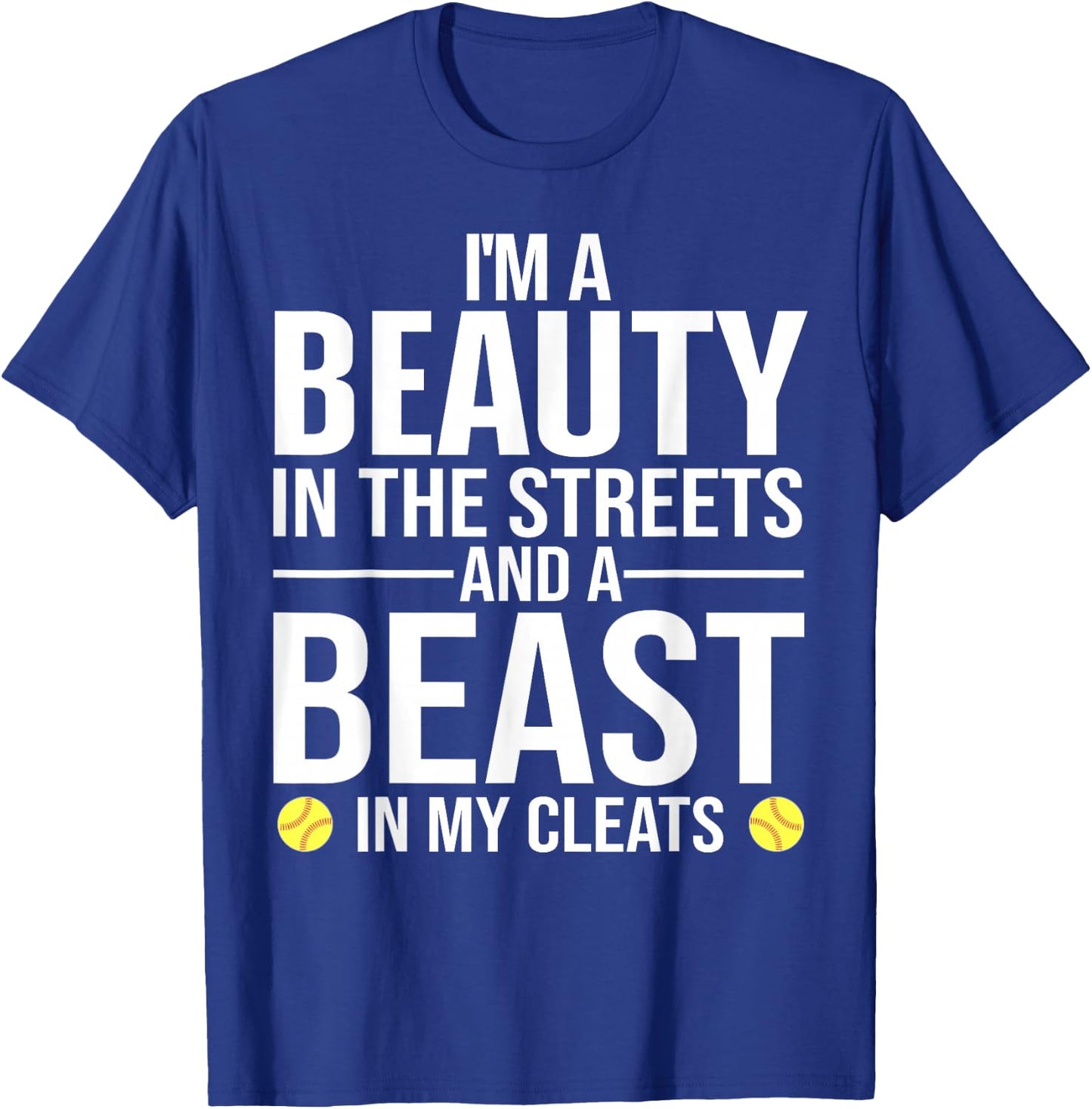 Funny Softball Design Girls Softball Team Player T-Shirt - T-Shirt | Royal