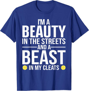 Funny Softball Design Girls Softball Team Player T-Shirt - T-Shirt | Royal