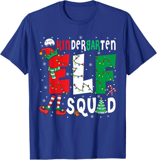 Kindergarten Elf Squad Christmas Elf Costume Student Teacher Men Women Kids T-Shirt - T-Shirt | Royal