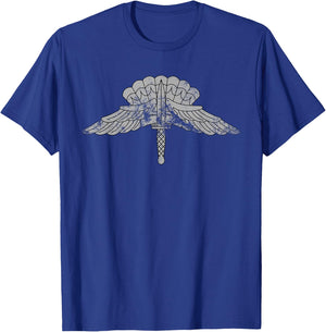 Military Freefall Parachutist Badge - US Army Distressed T-Shirt - T-Shirt | Royal