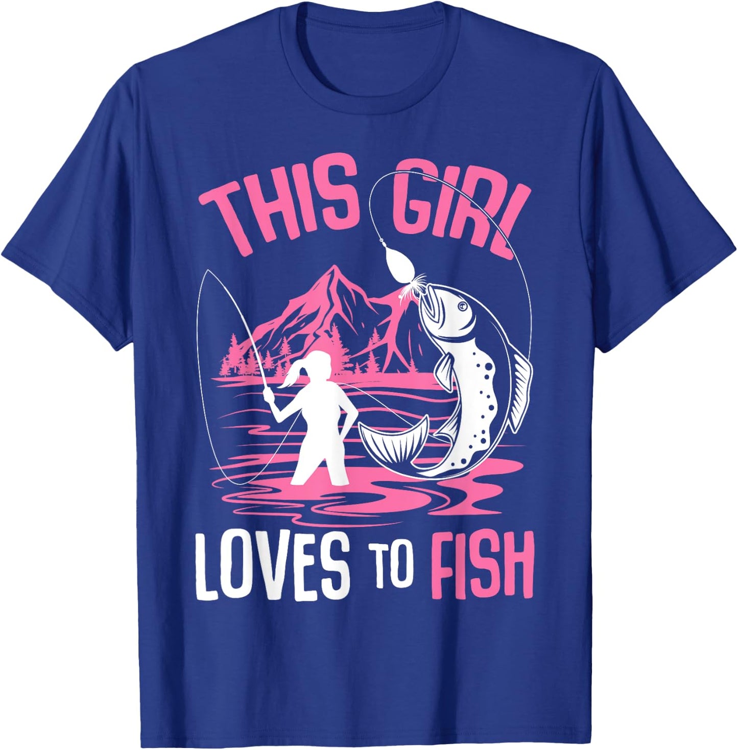 This Girl Loves To Fish Fishing Girls T-Shirt - T-Shirt | Royal