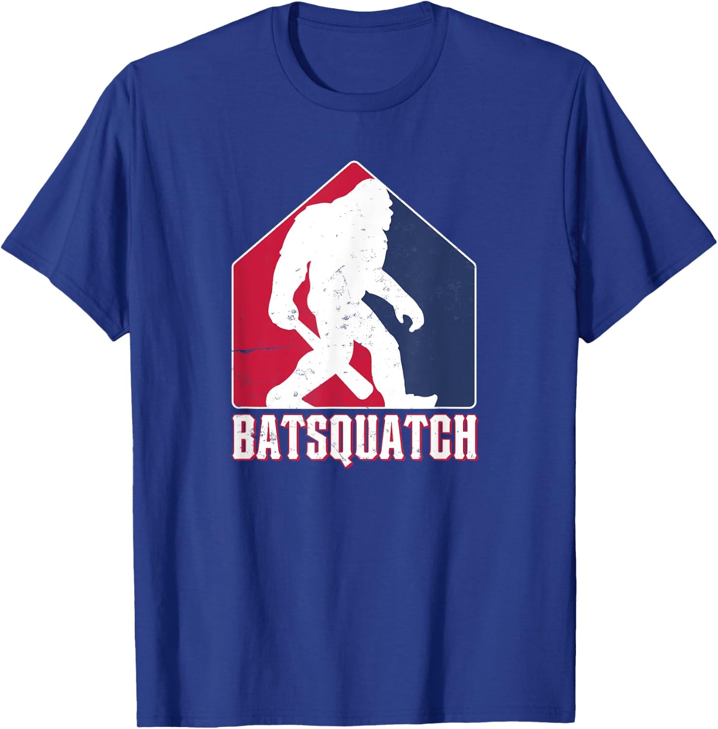 Funny Batsquatch Baseball Sports Fan Sasquatch Patriotic Women Men T-Shirt - T-Shirt | Royal