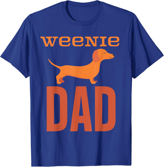 Weenie Dad Dachshund Doxen Wiener Dog Badger Funny Doxie T-Shirt - T-Shirt | Royal