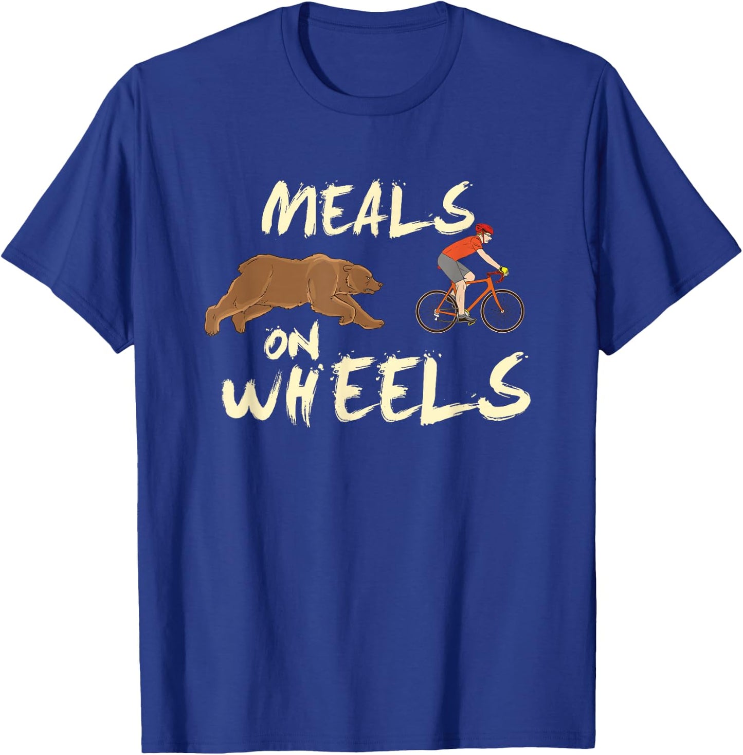 Meals on bicycle wheels and natural mountain design T-Shirt - T-Shirt | Royal
