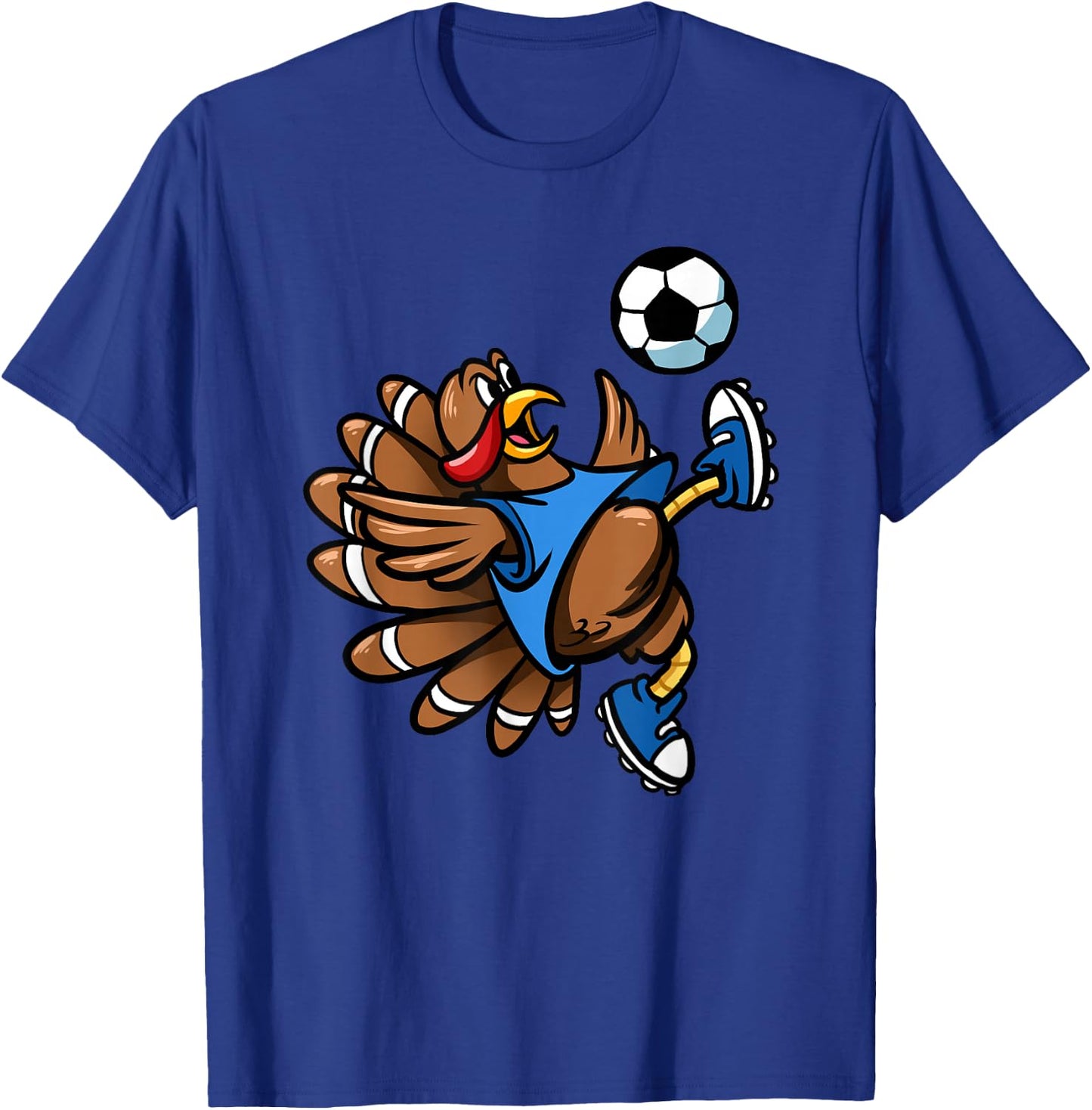 Bicycle Kick Turkey Men Boys Thanksgiving Soccer T-Shirt - T-Shirt | Royal