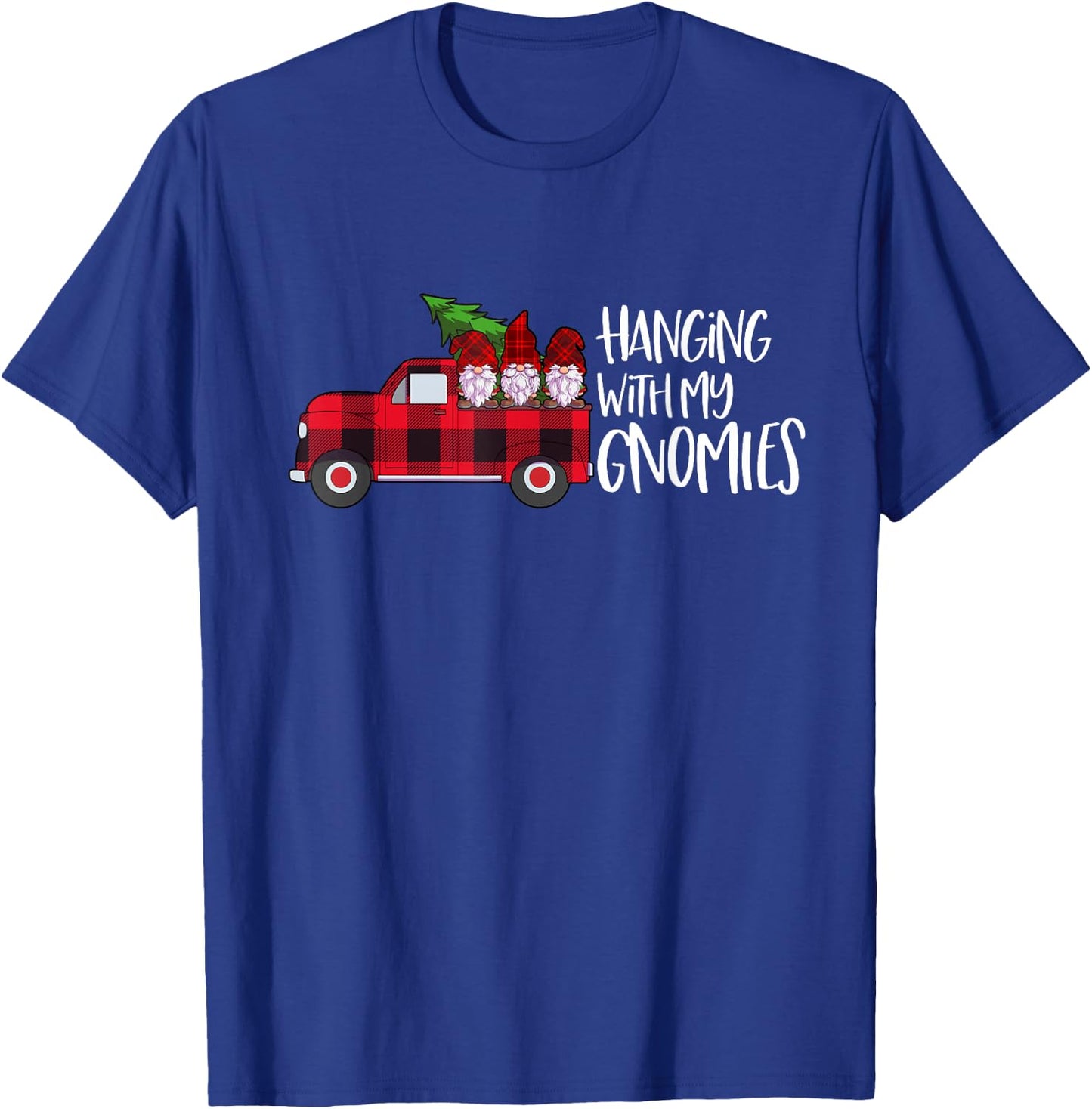 Hanging With My Gnomies Christmas Gnome Buffalo Plaid Red T-Shirt - T-Shirt | Royal
