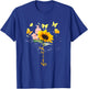 Vintage Faith Cross Sunflower Butterflies Flowers Christians T-Shirt - T-Shirt | Royal