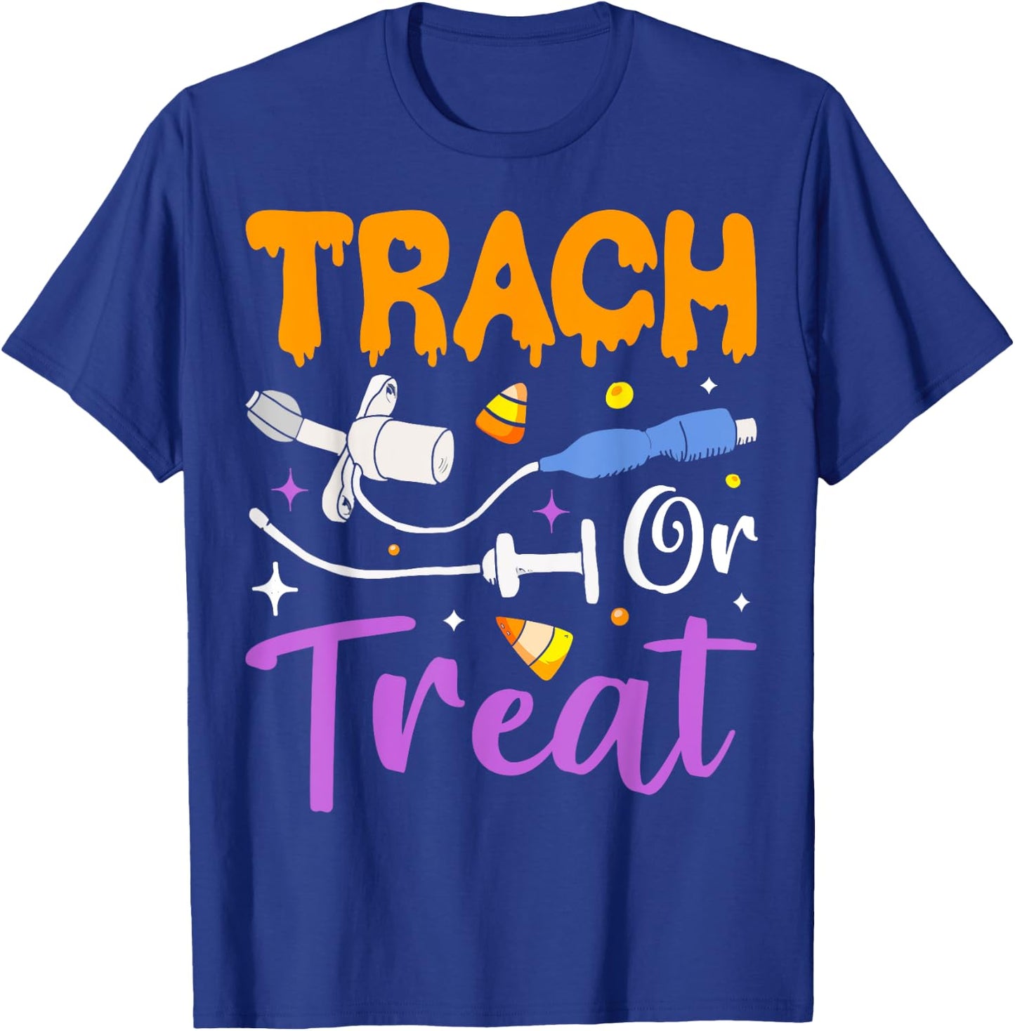 Halloween Lung Doctor Trach or Treat Respiratory Therapist T-Shirt - T-Shirt | Royal