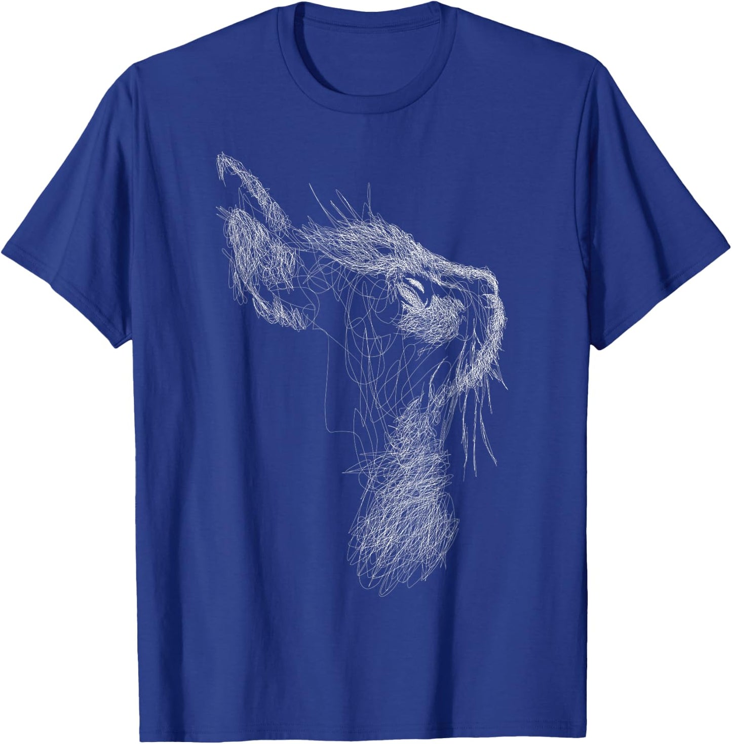 Cute Cat scribble art sketch for kitten lover Kitty cats Women Girls Kids T-Shirt - T-Shirt | Royal