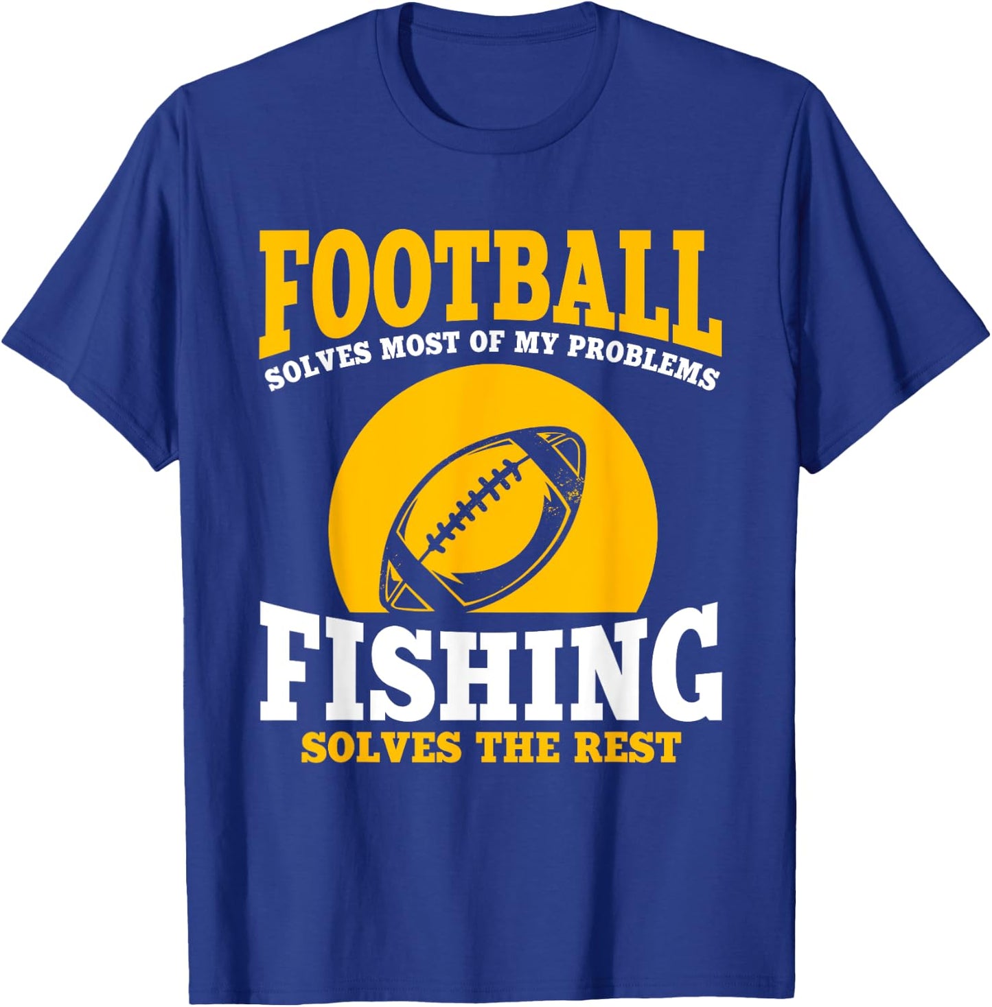 Funny Football And Fishing Outfit Love Catch Fish T-Shirt - T-Shirt | Royal