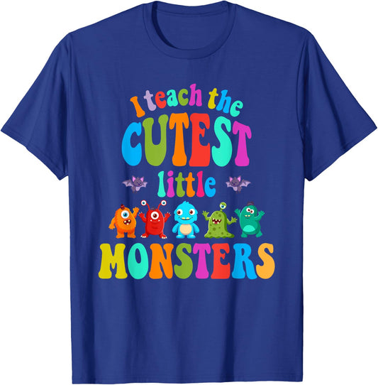 I Teach the Cute Little Monsters Halloween Costume Women Kids T-Shirt - T-Shirt | Royal