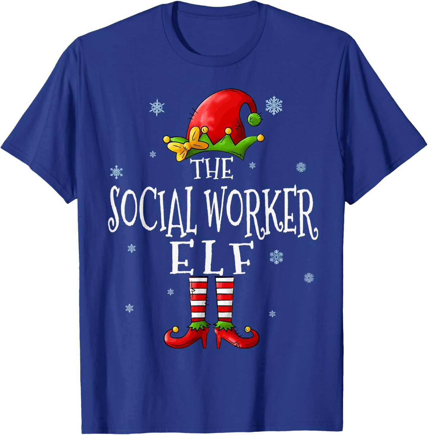 The Social Worker Elf Squad Funny Groupe Matching Christmas T-Shirt - T-Shirt | Royal