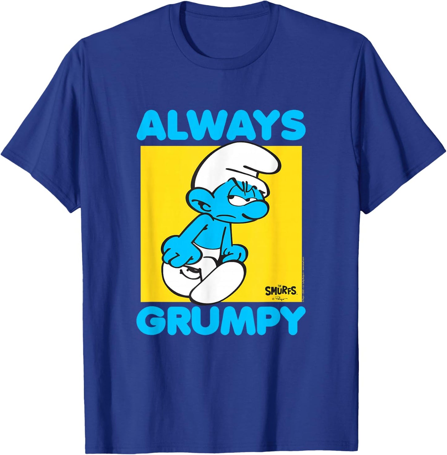 The Smurfs Always Grumpy Retro Cartoon T-Shirt - T-Shirt | Royal