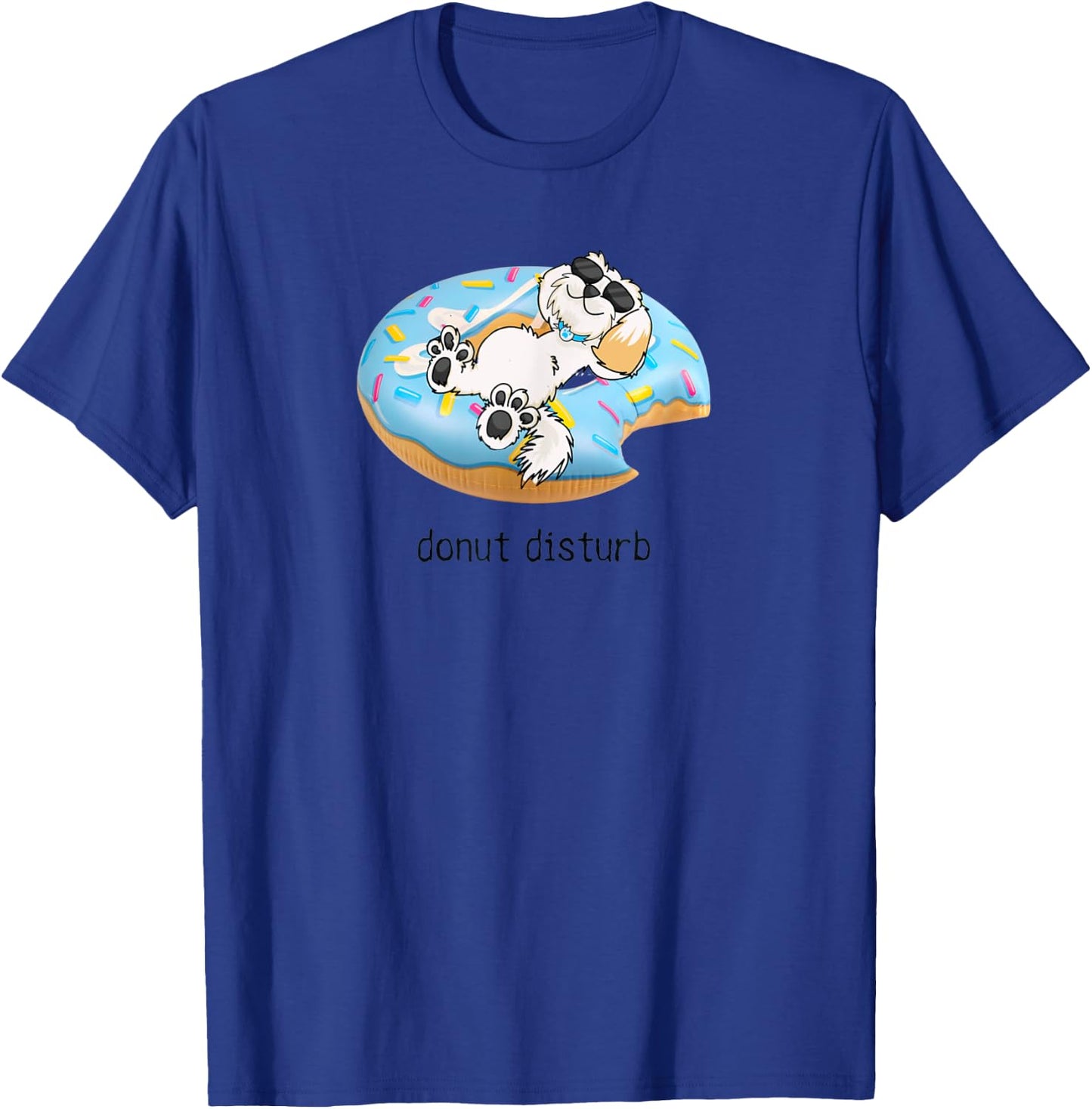 Donut Disturb Funny Dog Pool Float Pun Pet Owners Dog Love Women Kids T-Shirt - T-Shirt | Royal